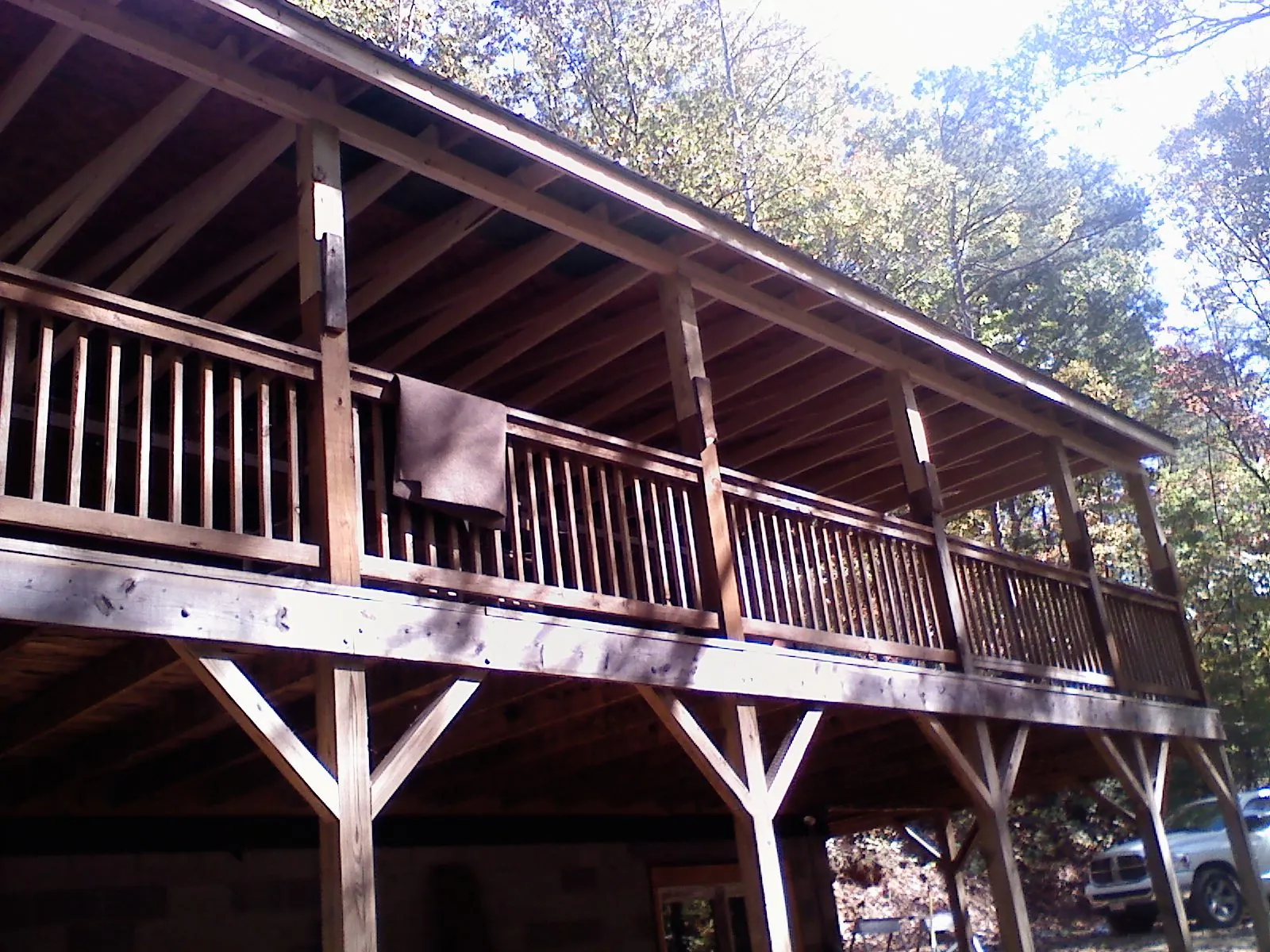 Timber framing under a new elevated porch and deck — Roof Leak Repair in Erwin by Roofing Brothers